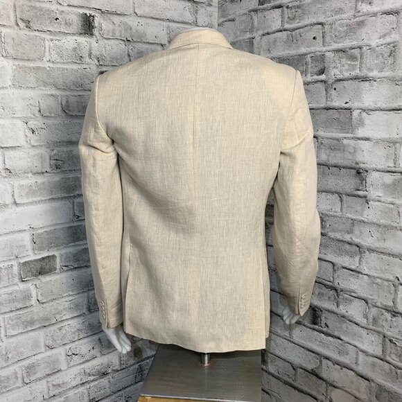 Vintage 90s Le Chateau Lightweight 100% Linen Two Button Blazer Sport Coat - Picture 5 of 16